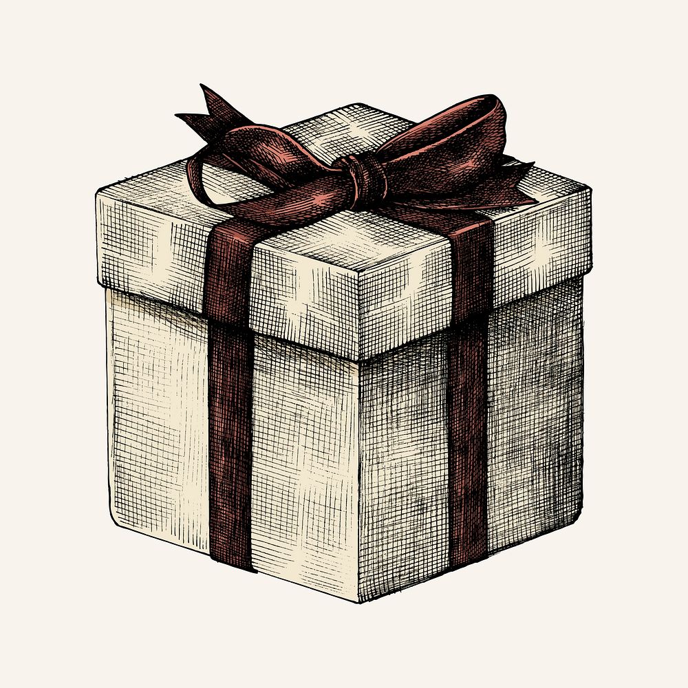 Open gift box. Outline drawing - Stock Illustration [60829599] - PIXTA