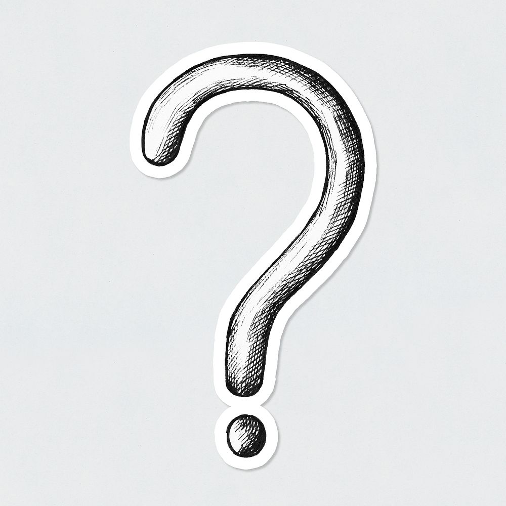 Question mark cartoon icon sticker