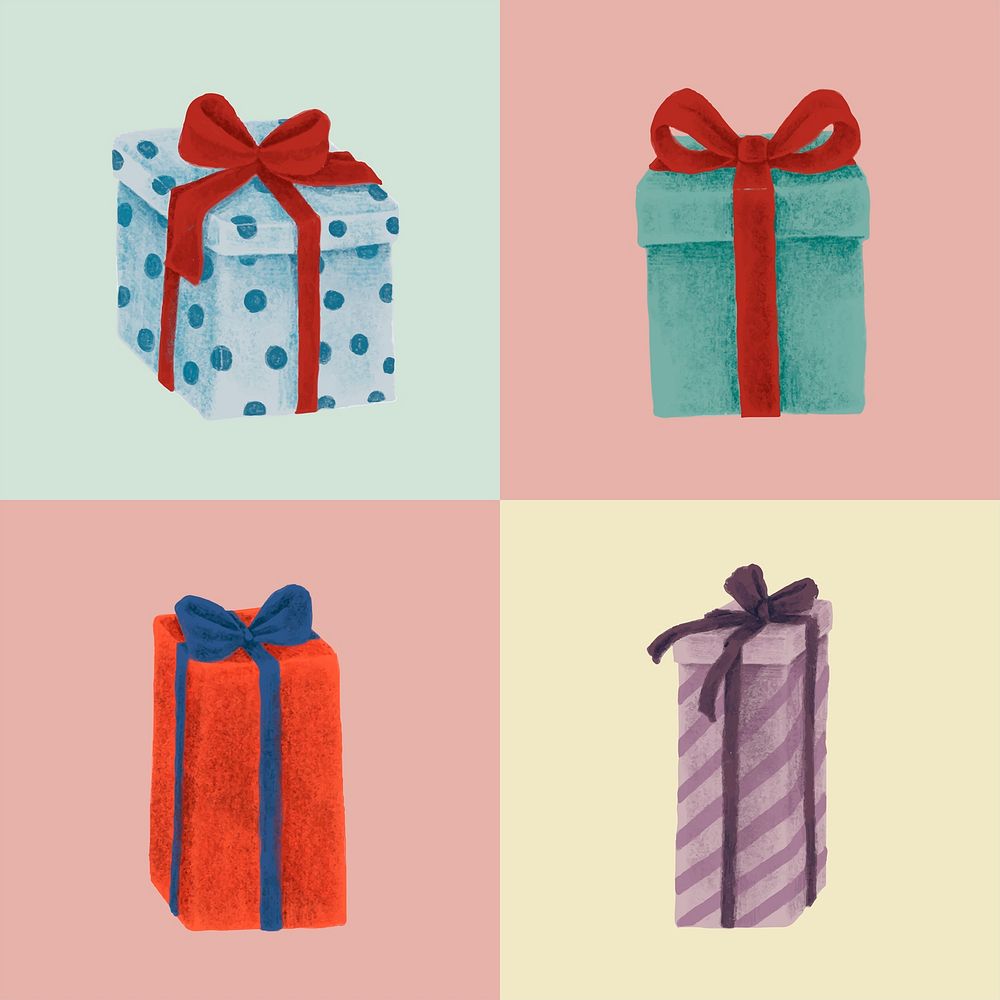 Christmas gift celebration psd drawing collection