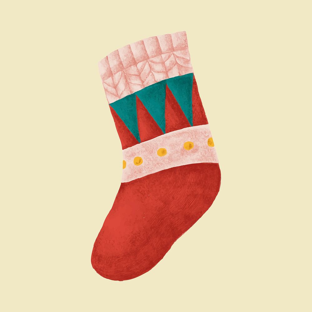 Christmas sock psd festive holiday illustration