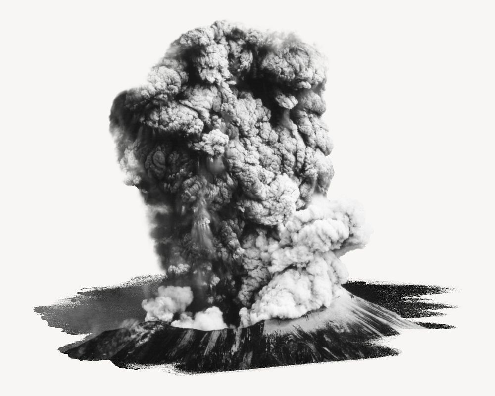 Mt St Helens Eruption collage element psd