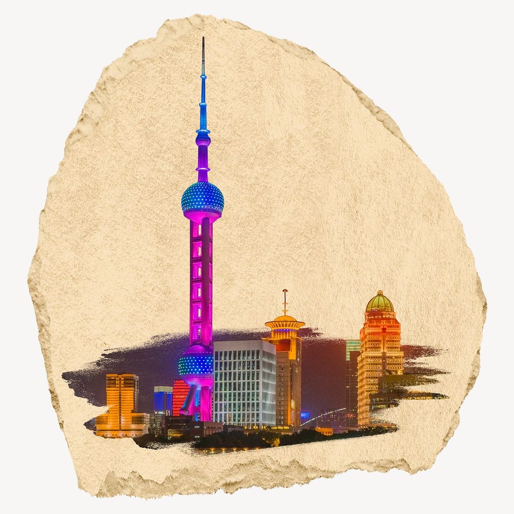 Shanghai city Oriental Pearl Tower image element