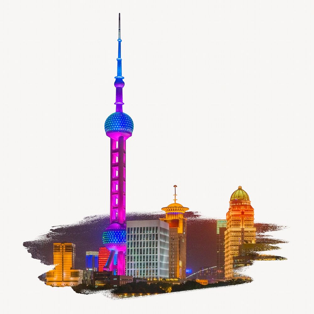 Shanghai city Oriental Pearl Tower image element