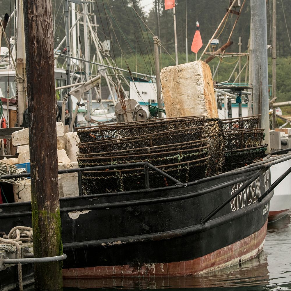 Fishing boats are seen by Quileute Tribal Council Vice Chair Tony Foster, U.S. Department of Agriculture (USDA) Natural…