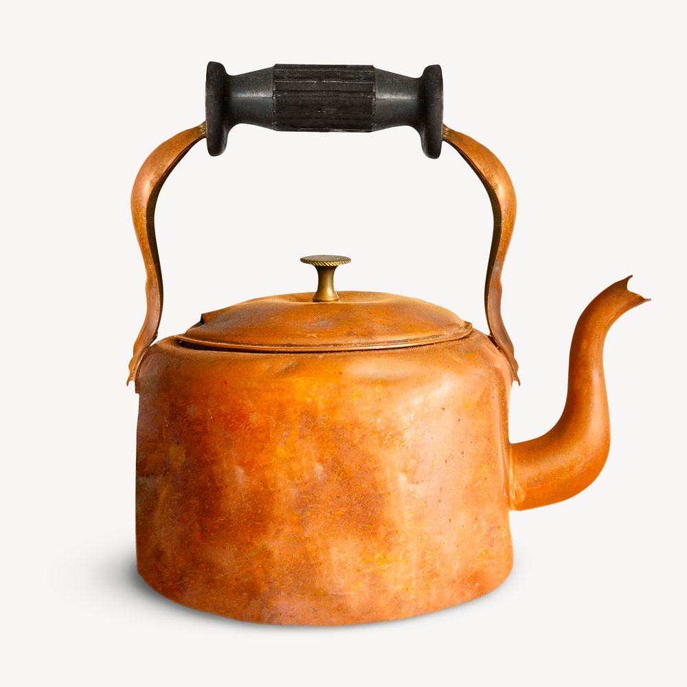Vintage copper kettle collage element | Premium PSD - rawpixel