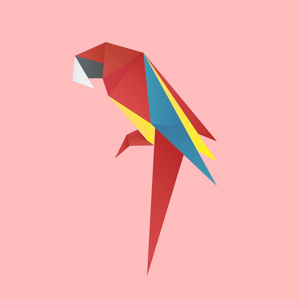 Cute parrot craft psd geometric cut out 