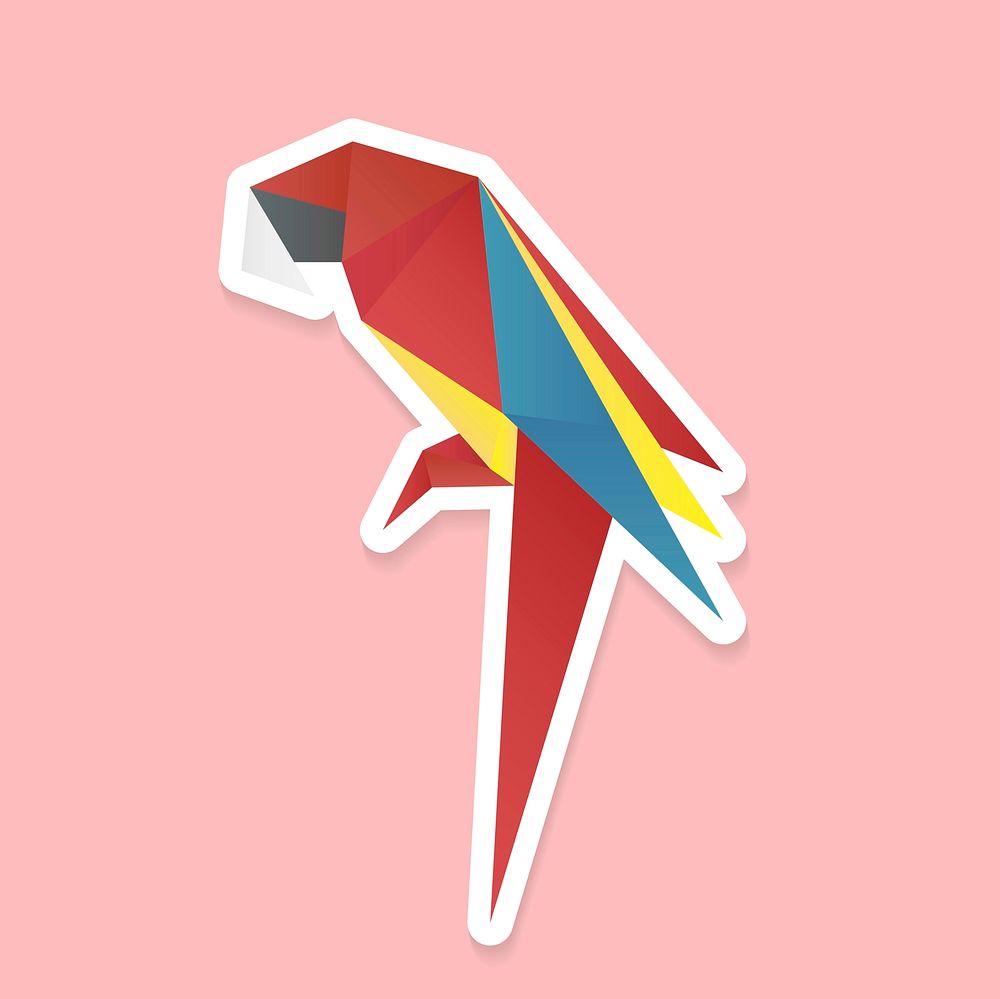 Colorful parrot origami vector paper craft
