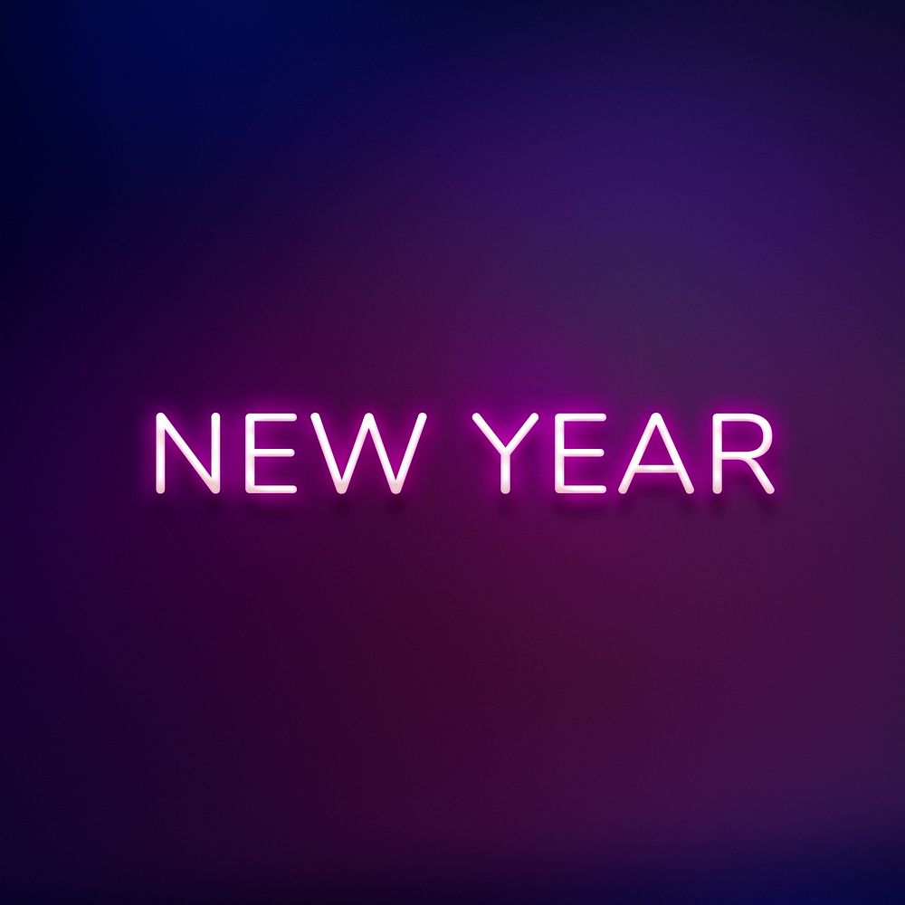 NEW YEAR neon word typography | Free Photo - rawpixel