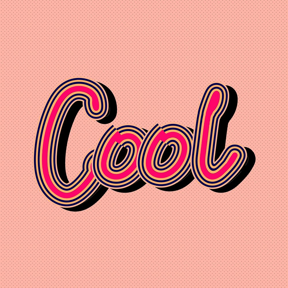 Peachy pink Cool word dotted background vintage
