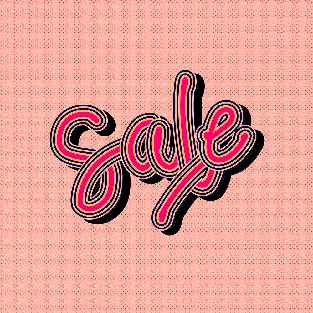 Hot pink Sale funky illustration sign