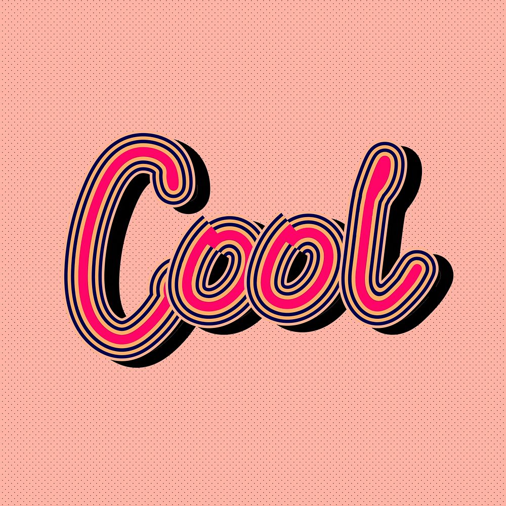 Retro pink Cool vector dotted background sticker