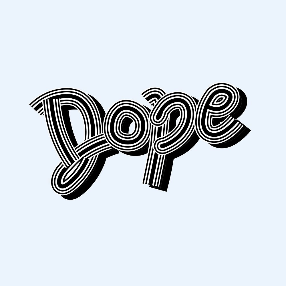 Handwritten black Dope vector with blue background