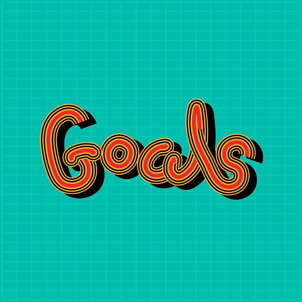 Colorful Goals vector green grid sticker retro