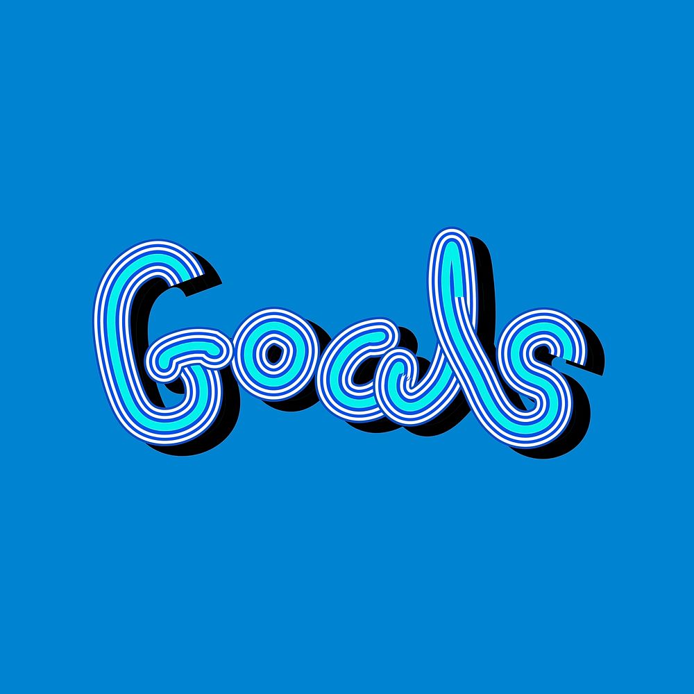Funky blue shades Goals vector typography