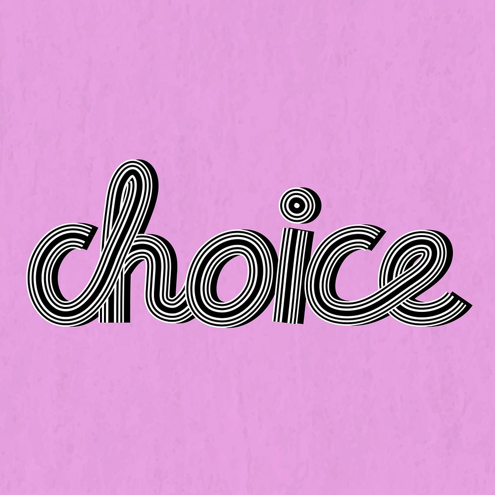 Retro choice vector line font calligraphy hand drawn