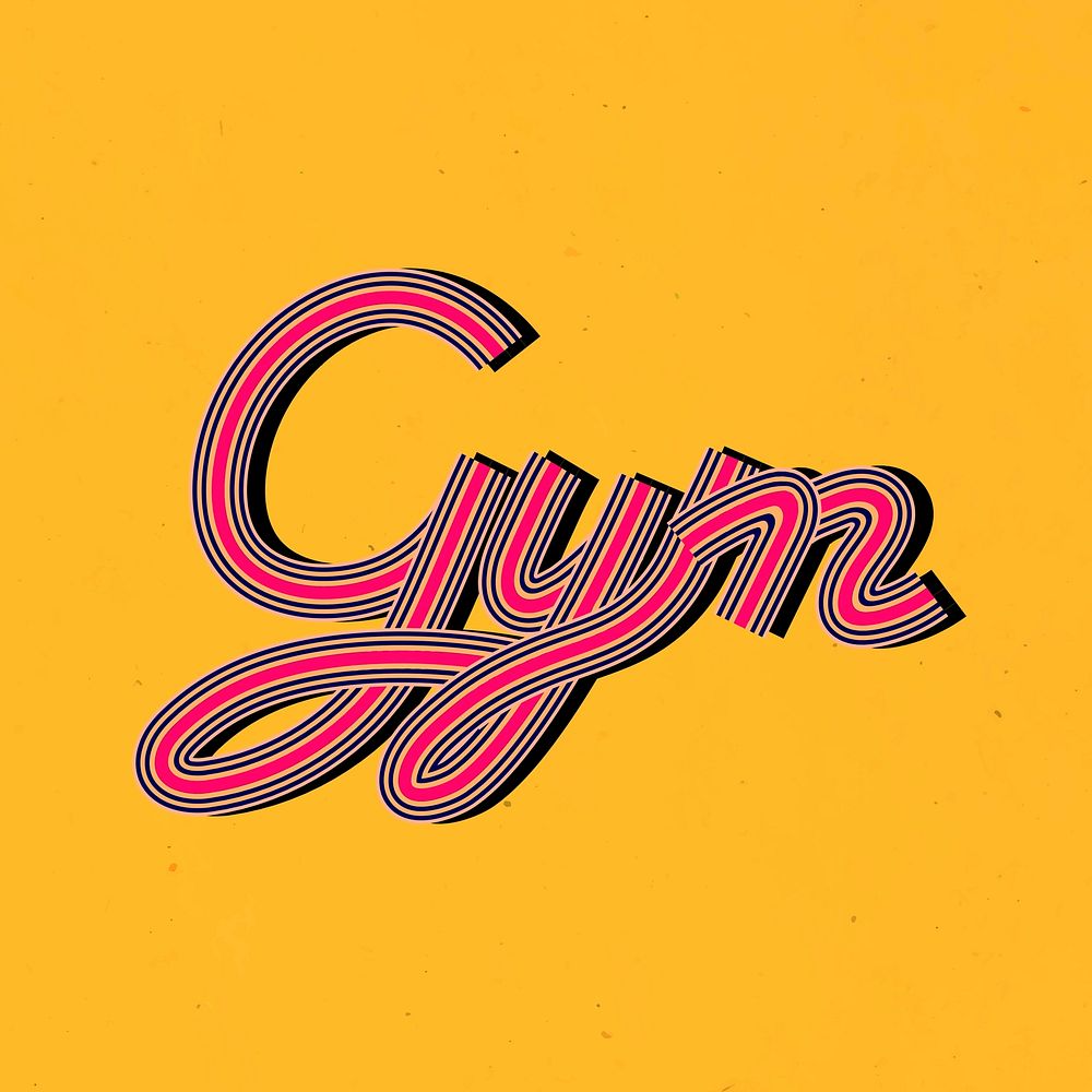 Concentric font gym psd lettering typography retro