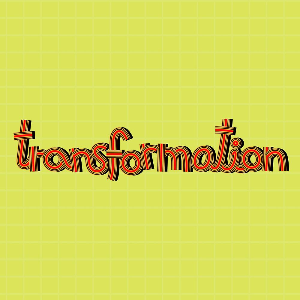 Health word transformation psd line font retro typography handwritten