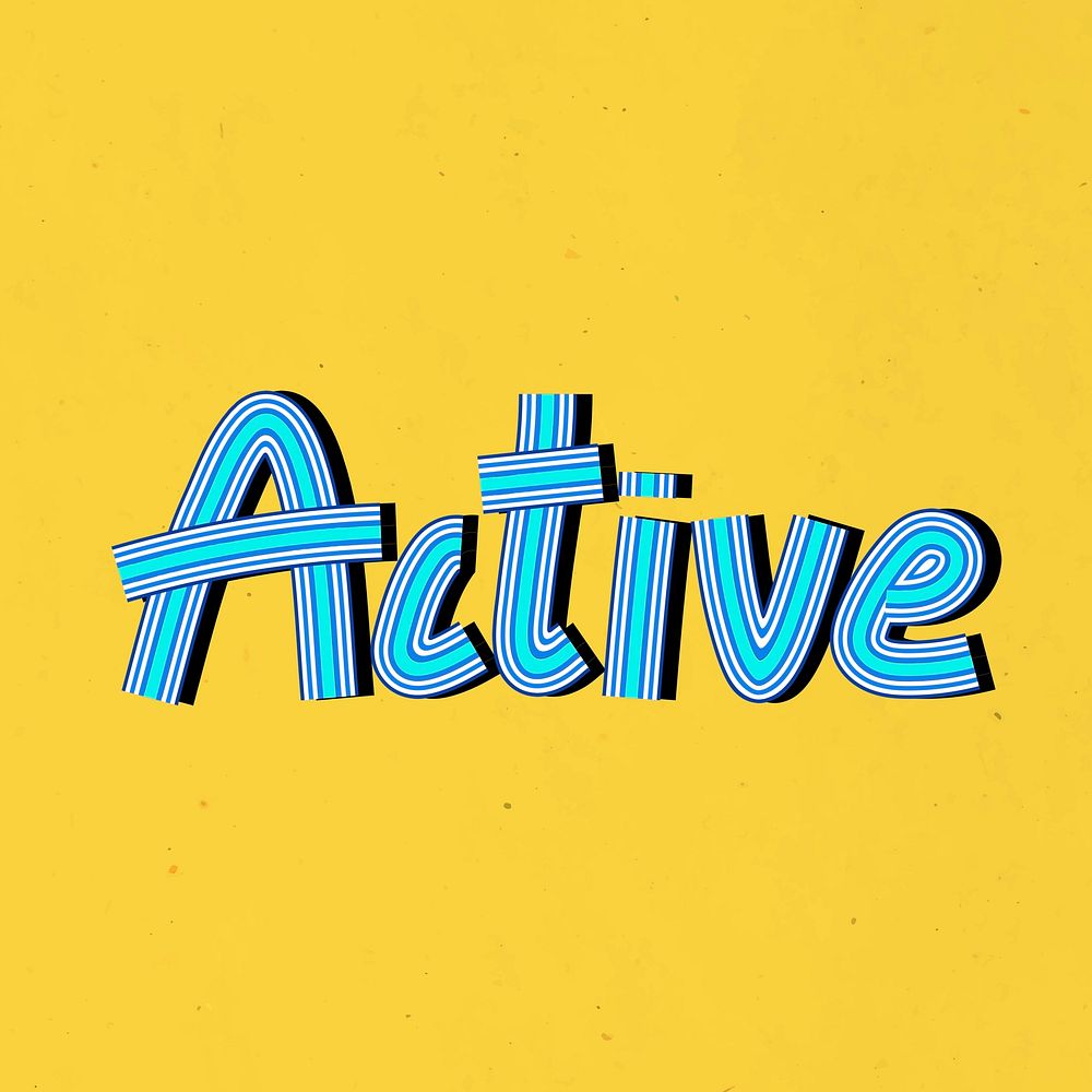 Retro active psd line font typography hand drawn