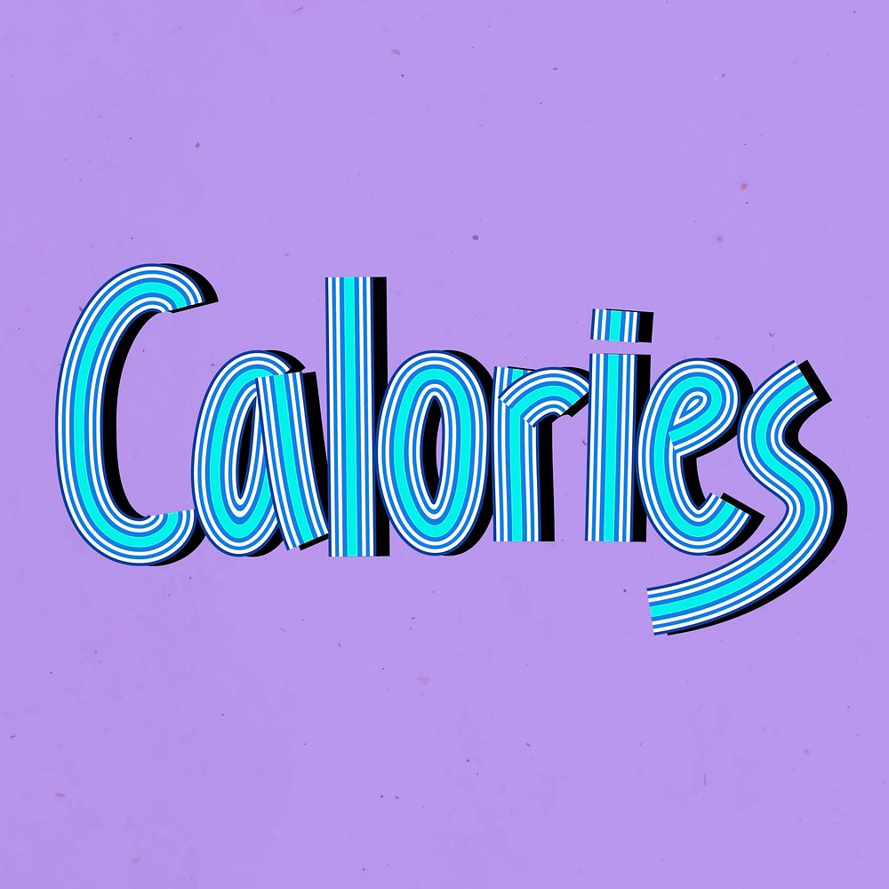 Retro calories vector concentric font typography hand drawn