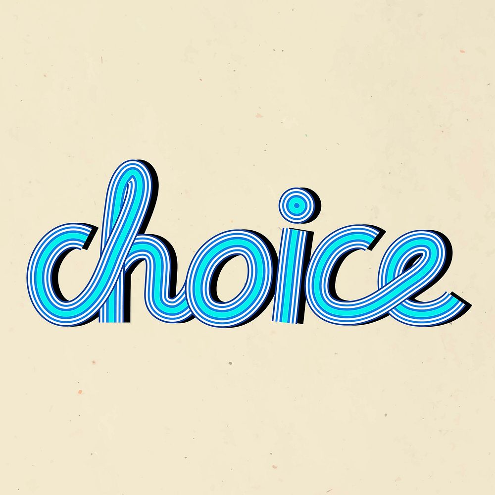 Hand drawn choice vector lettering concentric font typography retro