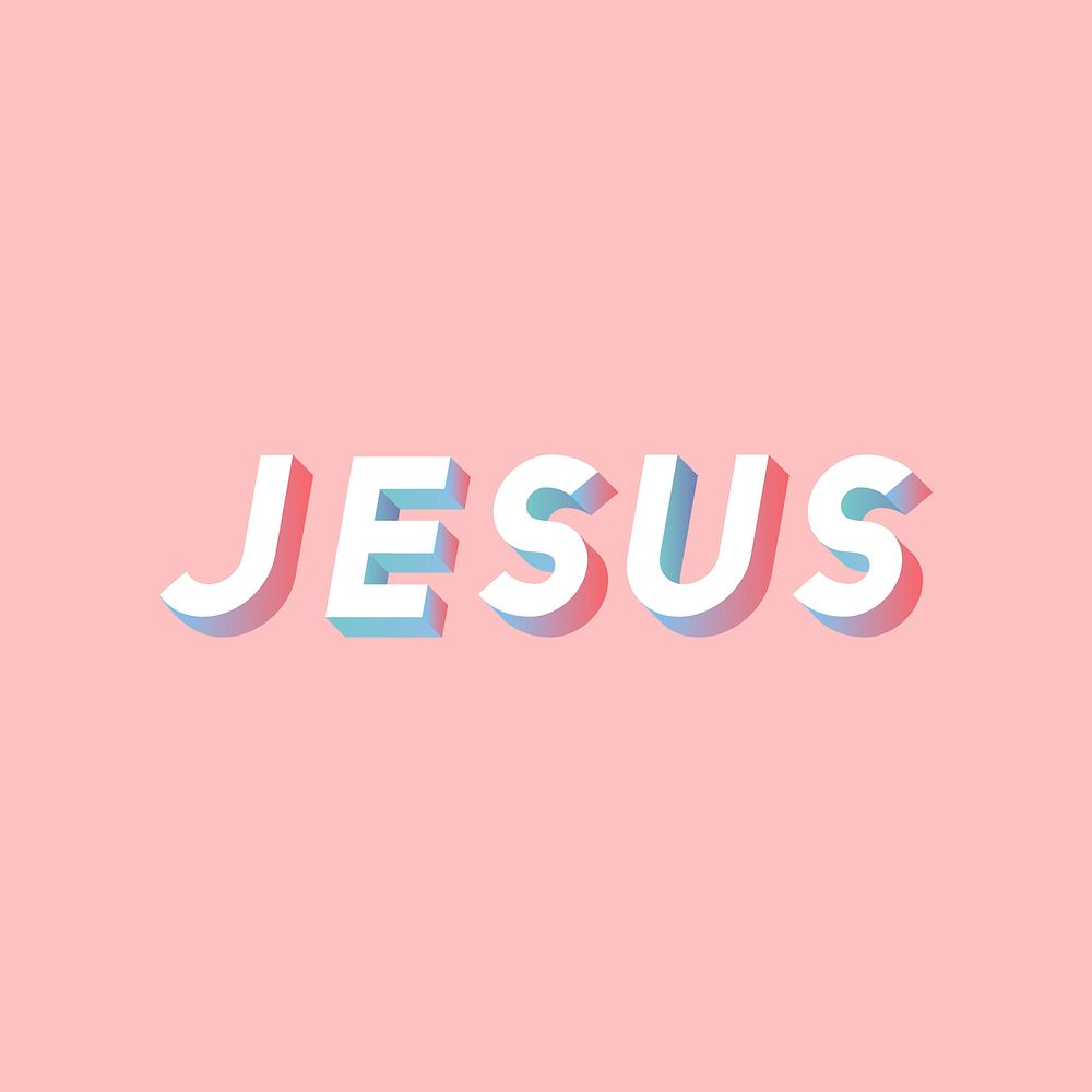 3d font Jesus lettering vector typography