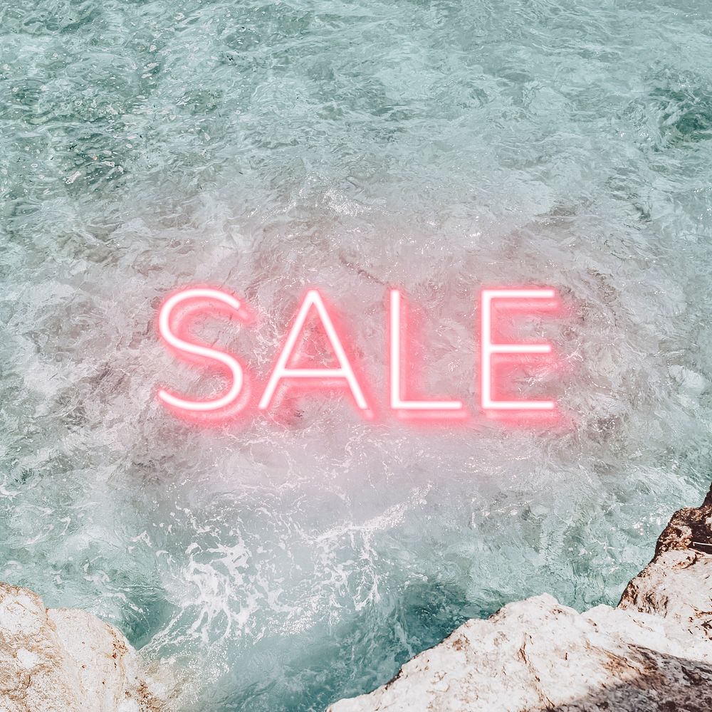 SALE word pink neon typography