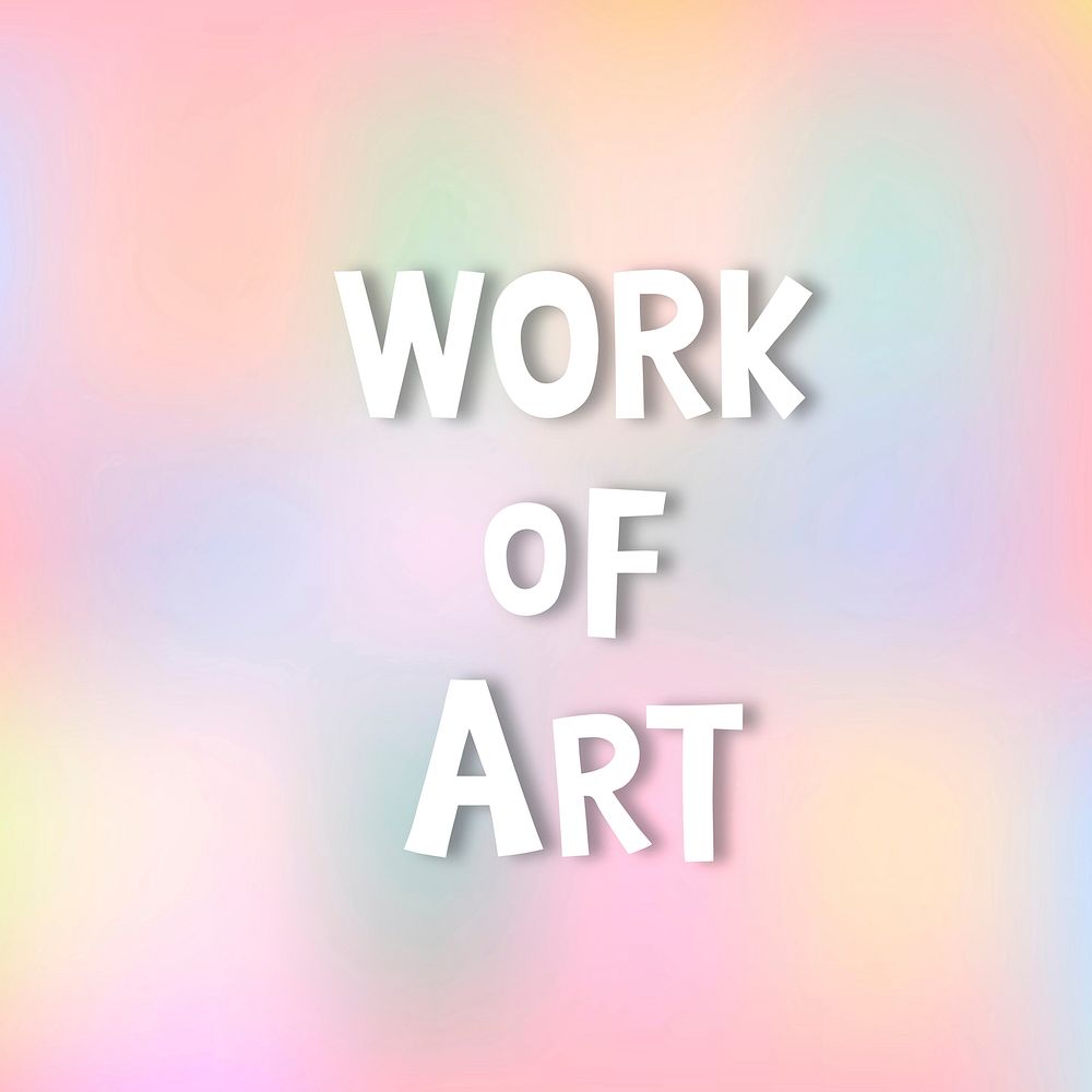 White work of art doodle typography on a pastel background vector