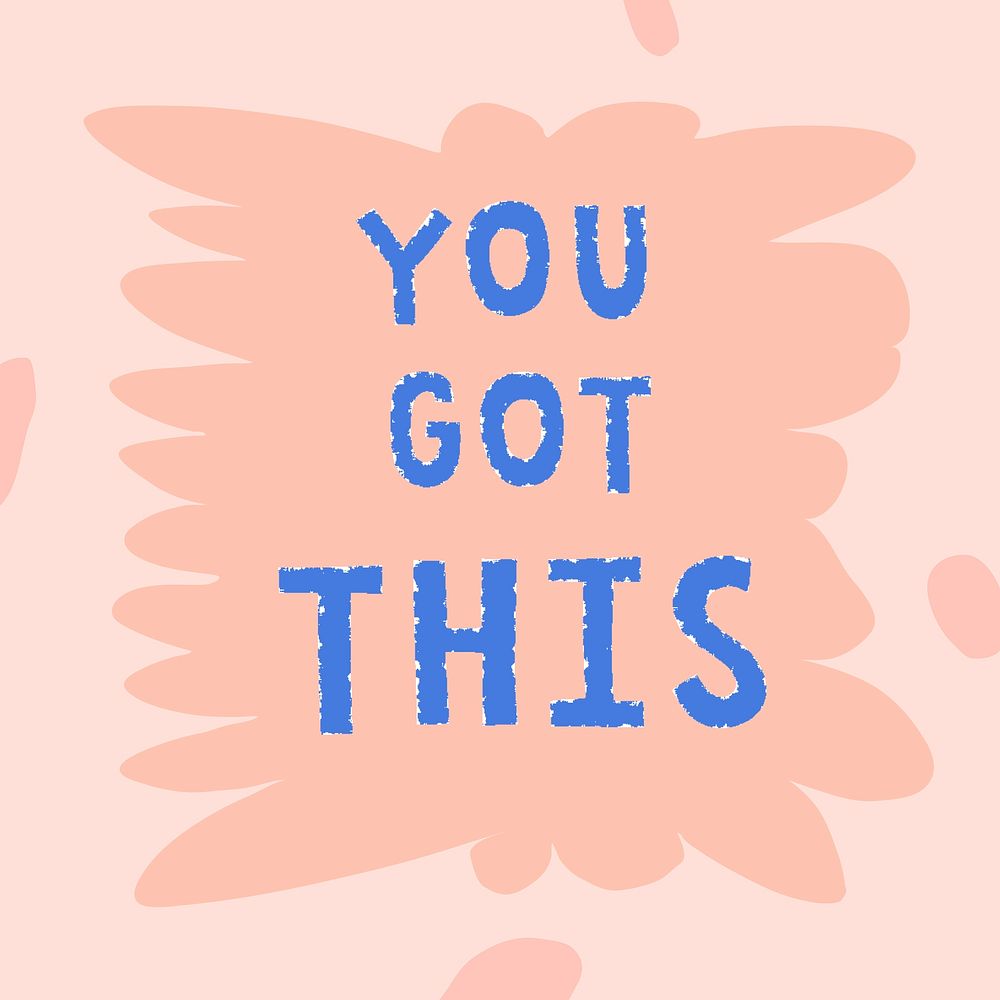 Blue you got this doodle typography on a pink background vector