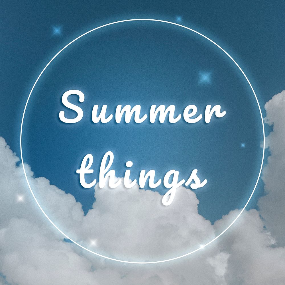Summer things fluorescent glow typography