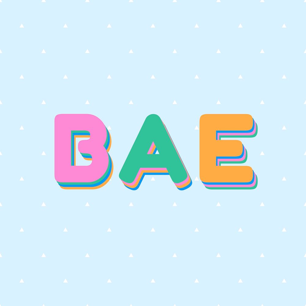 Bae word art bold typography 