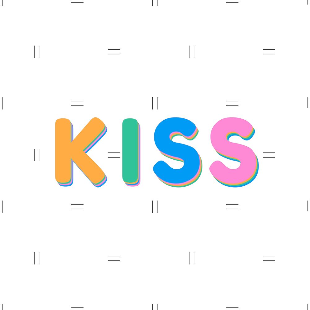 Kiss word art font typography 
