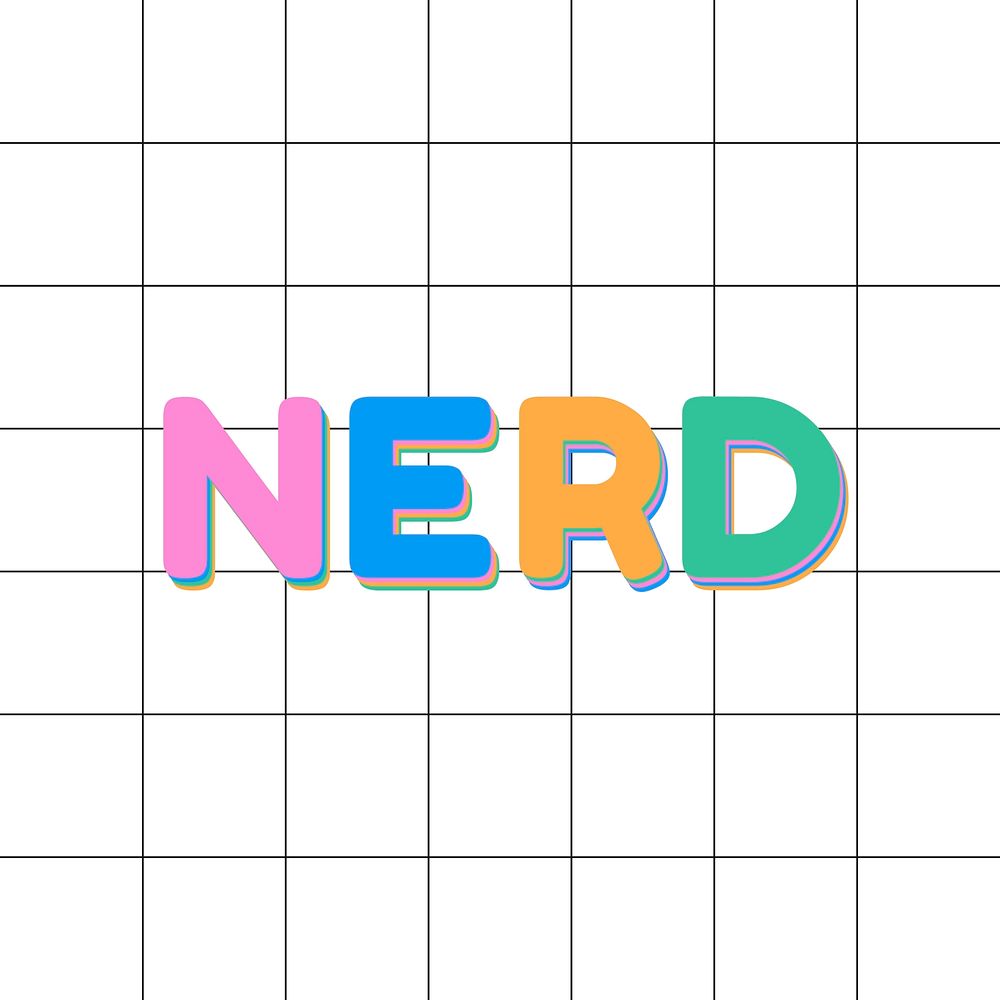 Nerd bold lettering font typography
