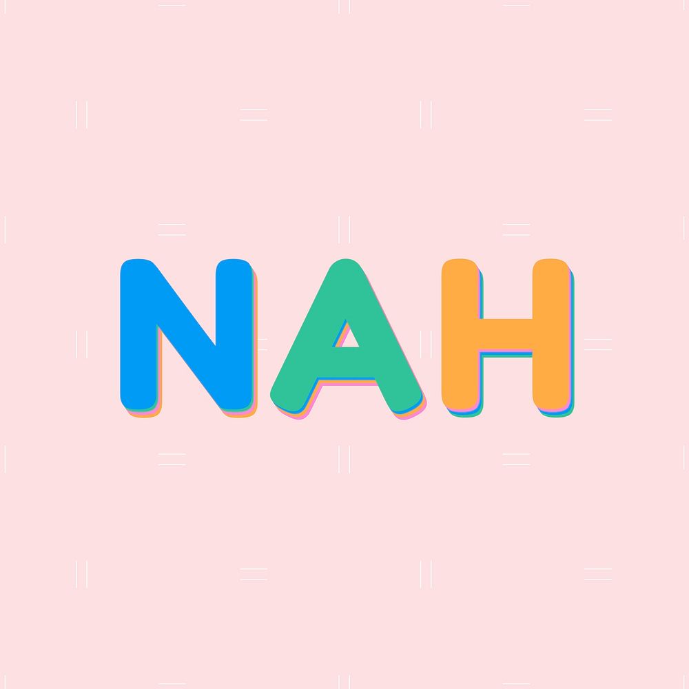 Nah colorful rounded font typography illustration 
