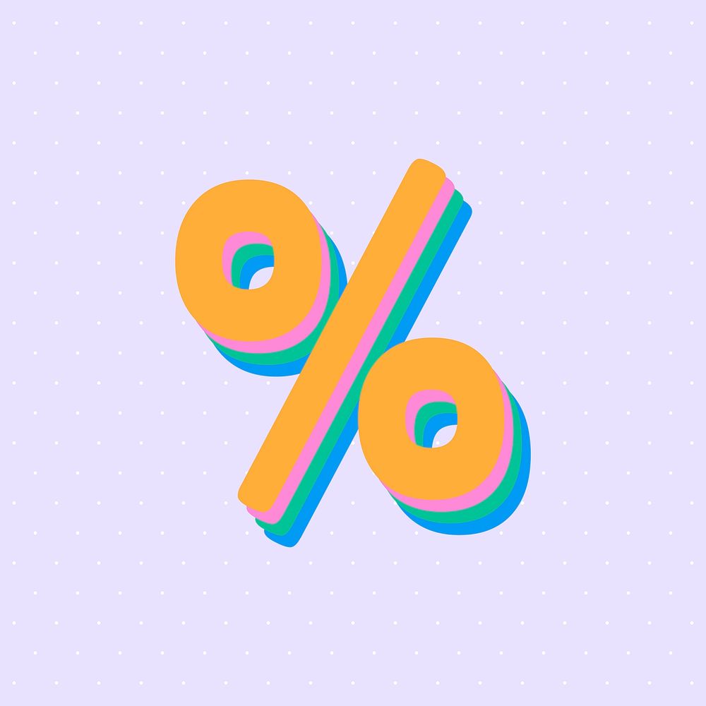 Percentage sign; rounded 3d font