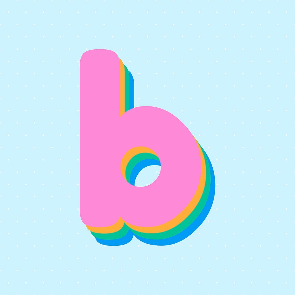 Psd colorful b font rounded