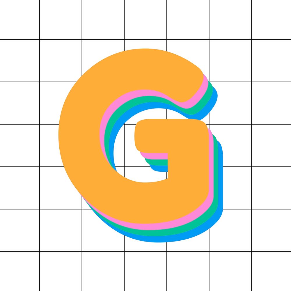 Letter g rounded typography vector