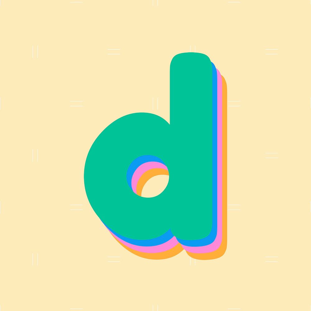 Psd colorful d font rounded