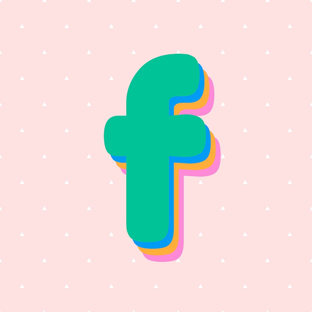 Psd colorful f font rounded