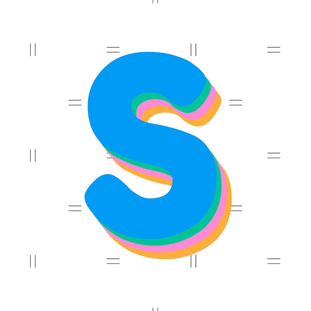 Letter s rounded 3d font