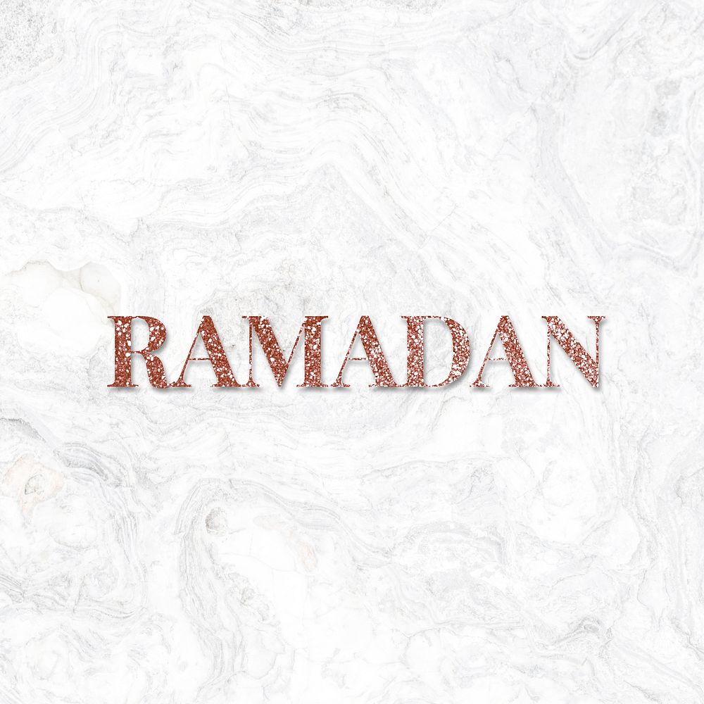 Glittery ramadan word lettering font