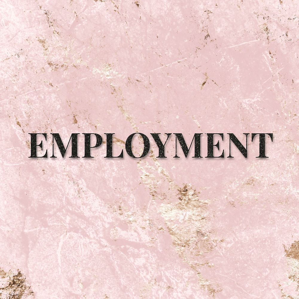 Employment word lettering font pink texture