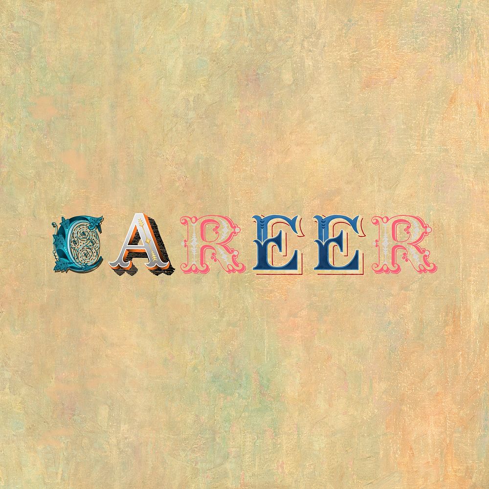 Career word western font typography