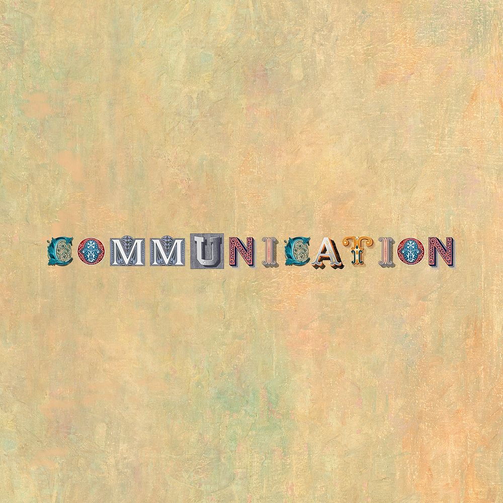 Communication word western font typography