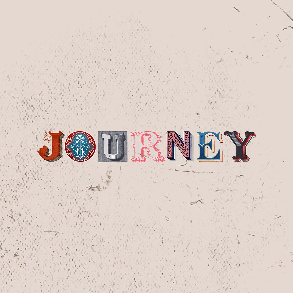 Journey word western font typography