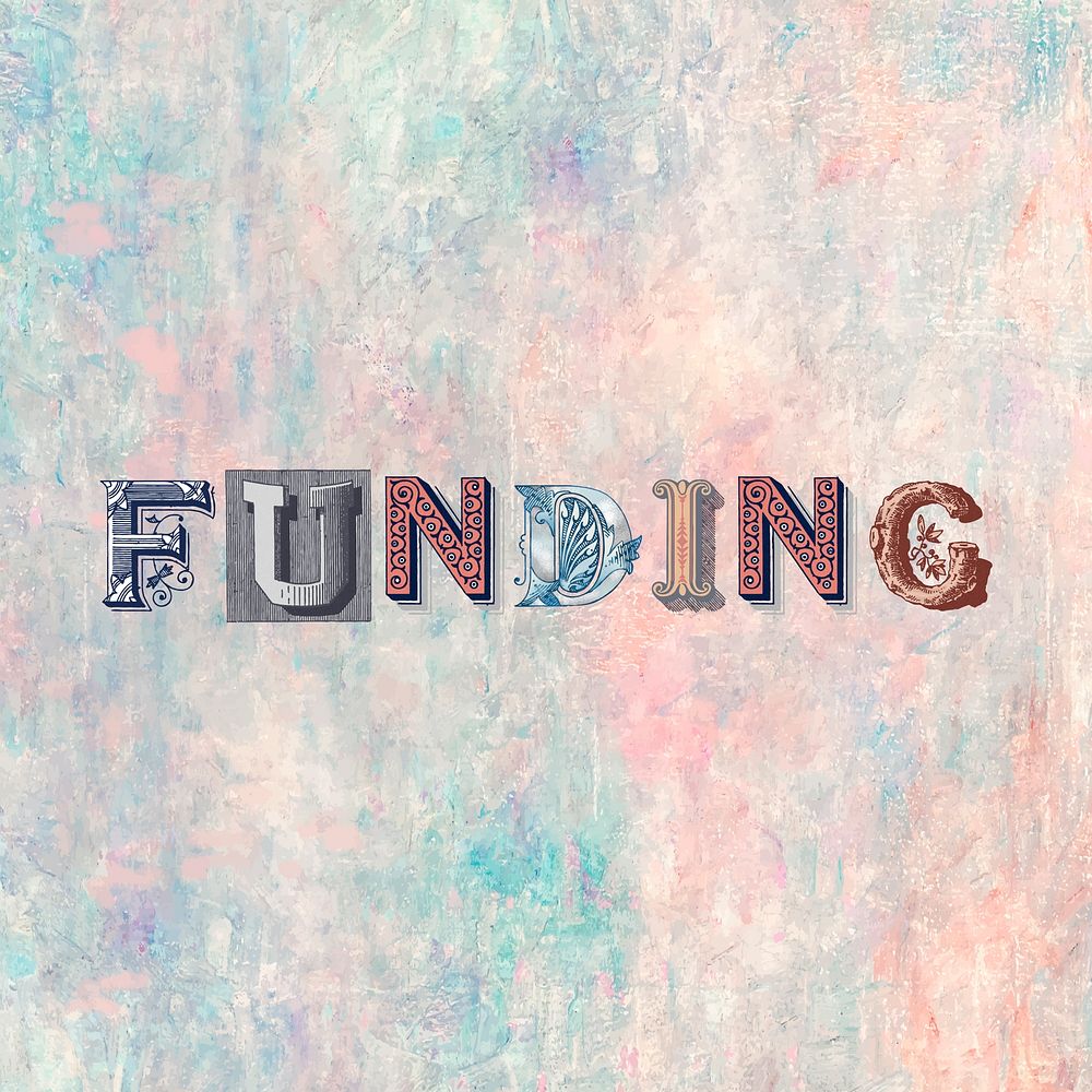 Funding word victorian style  typography font