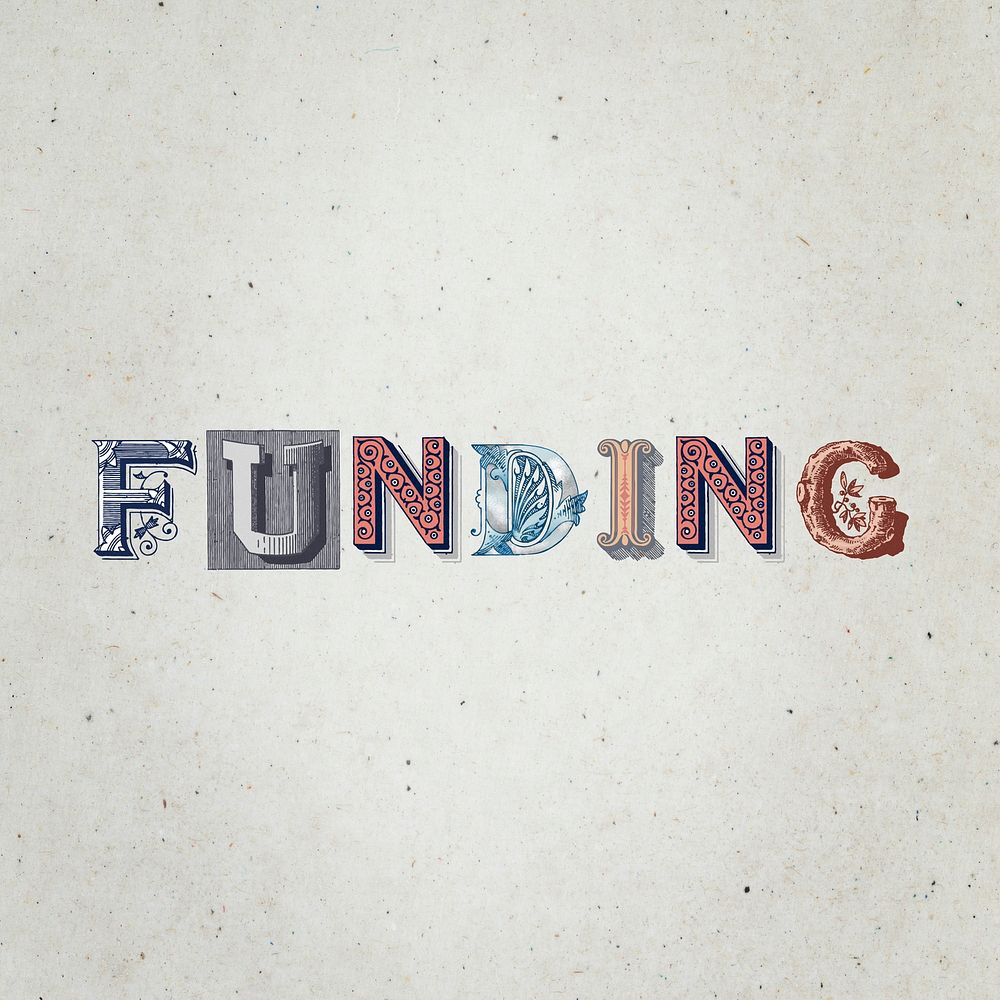 Funding word western font typography