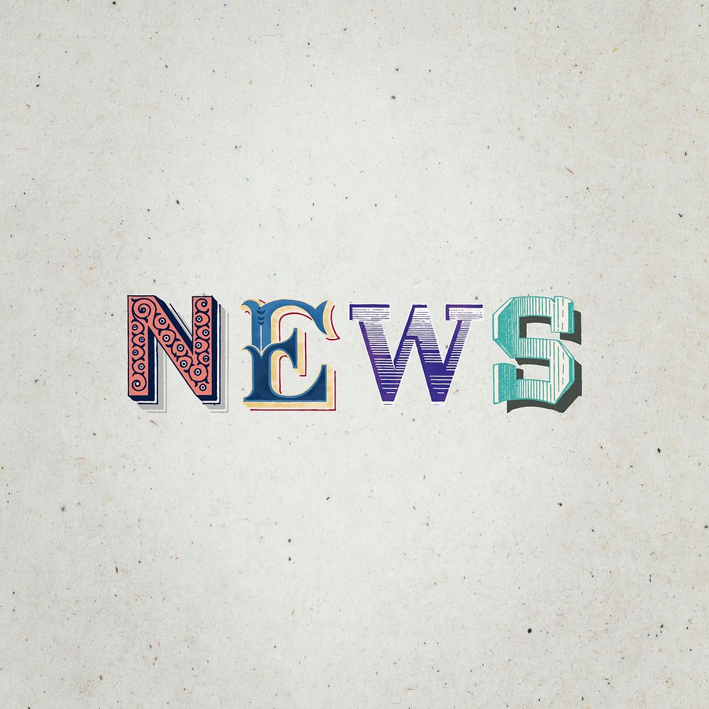 News word western font typography
