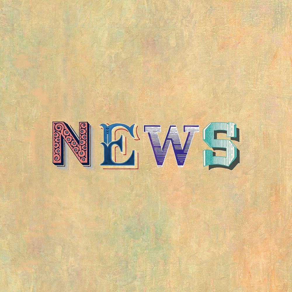 News word victorian style  typography font 