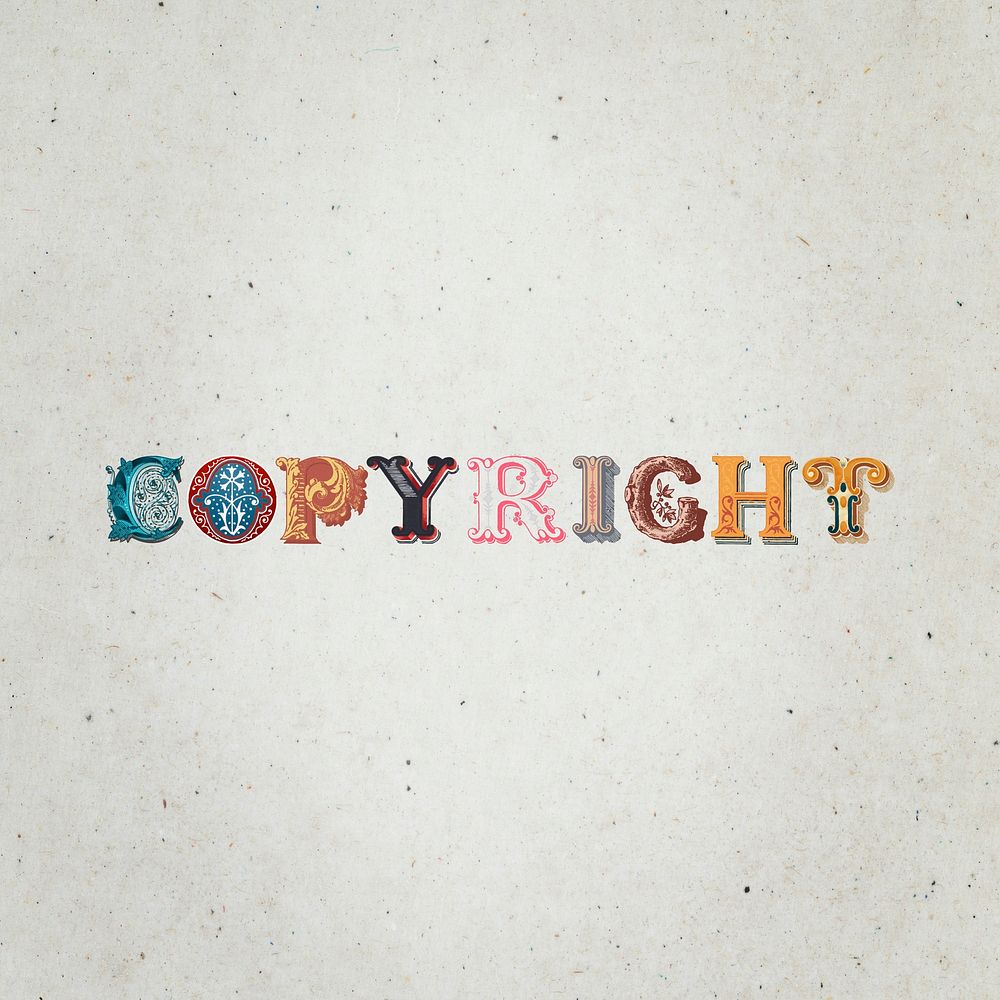Copyright victorian style  typography font 
