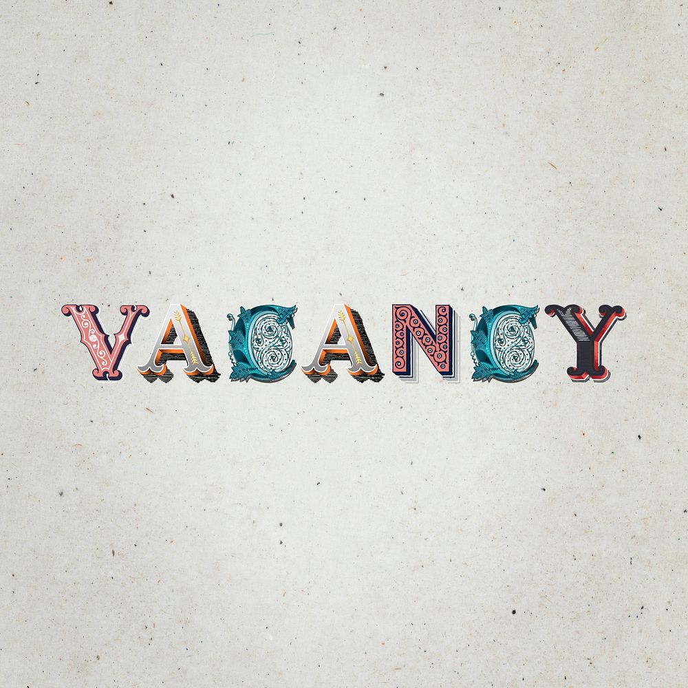 Vacancy victorian style  typography font 